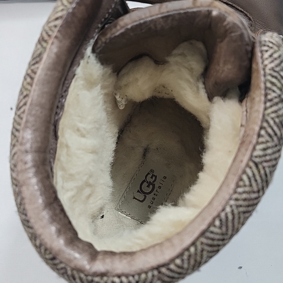 UGG Boysen TL Waterproof Brown Leather Boots Wool Lining 1008126 - Size 9 Men - Picture 7 of 8